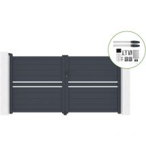Portail battant 3m cimone H.160cm alu + motorisation hicker B200