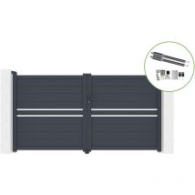 Portail battant 3m cimone H.160cm alu + motorisation ranger B150