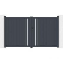 Flügeltor 3m giona H.180 graues Aluminium