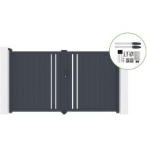 Portail battant 3m giona H.180cm alu + motorisation hicker B200