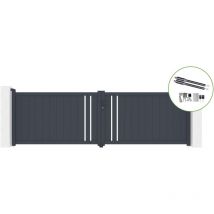 Portail battant 4m giona H.120cm alu + motorisation ranger B150