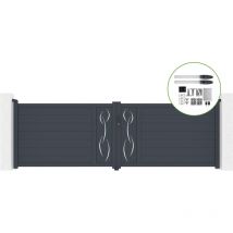 Portail battant 4m life H.120cm alu + motorisation hicker B200