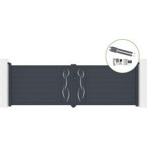 Portail battant 4m life H.120cm alu + motorisation ranger B150