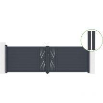 Flügeltor 4m veleta H.120cm graues Aluminium + 2 Pfosten 20x20cm H.166cm