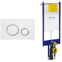 Placca Vela Bianco Con Anello Cromo Lucido + Modulo Autoportante Per Wc Sospeso Duplo 199 Codice Prod: P47-0201-0250 T02-2116-0250 - Fluidmaster