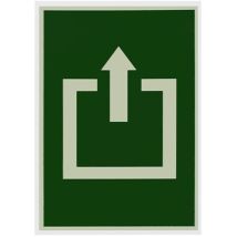 Fluoreszierendes Pvc-schild „pfeil“ Grün Und Weiss, 21x29 Cm, Widerstandsfähig Und Gut Sichtbar