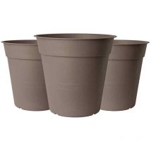 Fly - Lot de 3 vases avec soucoupe, couleur cappuccino
