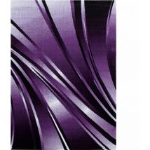 FLY - Tapis moderne à bandes graphiques (Violet - 120x170cm)