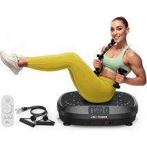 Flybird Vibrationsplatte Testsieger, 120 Leistungsstarke Einstellbare Geschwindigkeiten,150kg Tragkraft,ganzkörper-training Mit Fernbedienung Für 