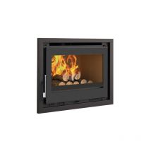 Insert à bois ventilé - firematic Waco 12.6 kW Foyer en fonte - Porte fonte - sans vitre sérigraphiée noire
