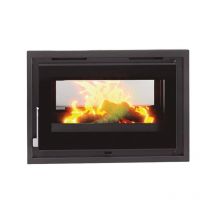 Insert à bois double face ventilé - firematic Suna 12.8 kW Foyer en vermiculite - Porte fonte - sans vitre sérigraphiée noire
