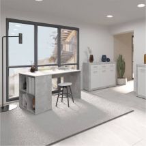 FMD - calicosy - Bureau Droit avec Étagères Latérales L117cm - Gent