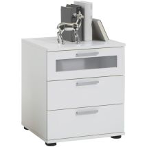 Comodino Con 3 Cassetti Bianco Fmd