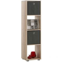 Estantería con 4 compartimentos color roble FMD