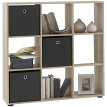 Étagère sur pied avec 9 compartiments Chêne FMD