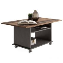 FMD - Mesa de centro sobre ruedas con 2 estantes - Azur