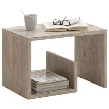 Fmd - Bout De Canapé Avec Range Revues 59x36x38 Cm Chêne Grisé