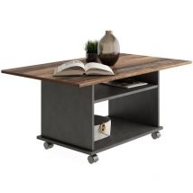 FMD - calicosy - Table Basse sur Roulettes avec 2 Étagères - Azur