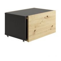 Calicosy - Table Basse Extensible avec Caisson Coulissant L74-125 cm - Slide