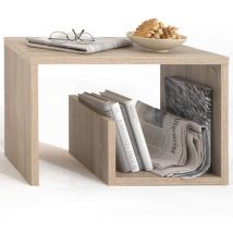 Table basse - Décor chene - L59 x H38 x P36 cm - Fabriqué en Allemagne