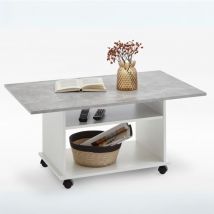 FMD - Tavolino con ruote e 2 ripiani - Azzurro