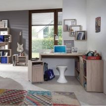 FMD - Wandregal mit 3 Fächern Eichenbraun