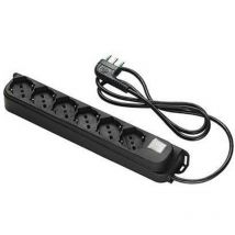 Multipresa bipasso schuko + int.lum retail FME nero posti 6 2P+T 16A n°xmmq 3X1,0 mt 1,5