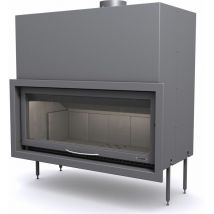 Foyer de cheminée BV120 16,5kW 120cm guillotine et cadre finition inox - Focgrup
