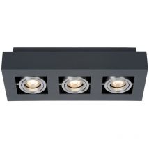 Italux Casemiro - Moderno aluminio negro montado en superficie 3 luces, GU10
