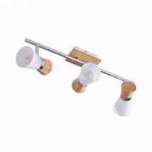 Lampenwelt - Lindby Lámpara de techo 'Vivica' en Marrón Madera