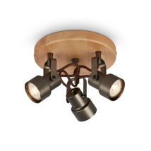 Brilo - Foco gris antiguo ø 21 cm 3xgu10 15w 1380lm