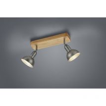 Foco Industrial Barra 2 Spot Delhi Níquel L33 cm 2xE14 Trio Lighting