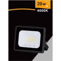 Trade Shop - Foco Led 20 Vatios 1800 Lm Ip65 Negro Luz Natural Cálida Fría Ek02-20w-n -