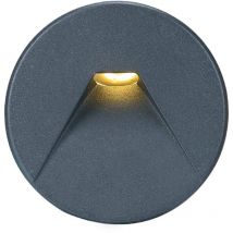 3W led Spot incorporado Mural Round Negro IP44 R2 ctc