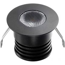Leclubled - Punto led incorporado Negro Compacto 4W DC12V equivalente 30W - Blanco caliente 3000K 380lm perforación 27mm