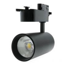 Iluminashop - Foco led Negro 30W Trifasico para Carril (5 Anos de Garantia) Blanco Frio 6000K
