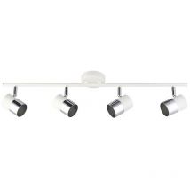 Faretto alogeno 4 elementi colore cromo + bone white gu-10 modello moon EDM