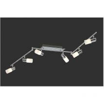 Trio - Clapton Foco 6 Spot Led Cromo y Cristal Blanco L150 cm Lighting