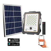 Iluminashop - Foco Proyector led Solar 100W IP67 con Cámara Sensor Crepuscular / Movimiento con Control Remoto Blanco Frío 6000K