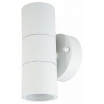 2GU10 y GU5.3 (MR16) Portalà¡mpara led de pared redondeado de aluminio color blanco mate IP44