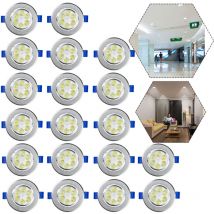 Focos empotrables para baño 3W Foco led Empotrable Lámpara led de techo led Luz de Techo Plafon de Techo (20X3W, Blanco frio) Hengmei
