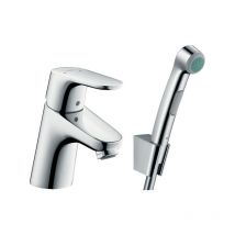 Hansgrohe Focus Single lever basin mixer 70 with bidet spray and shower hose 160 cm, Chrome (31926000)