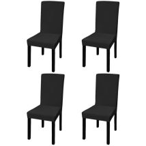 Fodera Per Sedia Elastica Dritta 4 Pz Nero Dec022368