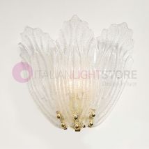 Foglie Lampada a Parete Applique in vetro Graniglia cristallo