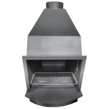 Maestro Ferretero - mf - Barbacoa de Leña Modelo D100 de 116 x 87 x 155,5 cm en Acero con Parrilla de Asado, Control de Tiro, Base Lisa y Pintura