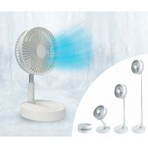 Fold & Cold – Mini ventilateur extensible avec batterie – Ventilateur usb puissant avec 10 h d'autonomie – Ventilateur sur pied et table flexible –