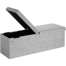 Casaria Foldable Ottoman Chest Bench with Folding Padded Lid 100/131 Litres xl Light Grey