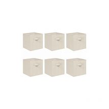 Foldable Storage Boxes,Non-Woven Fabric Storage Box Set,Storage Drawers for Cube Storage Unit,26.5x26.5x28 cm (Beige, Set of 6)