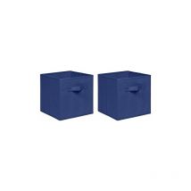 Niceme - Foldable Storage Boxes,Non-Woven Fabric Storage Box Set,Storage Drawers for Cube Storage Unit,26.5x26.5x28 cm (Navy, Set of 2)