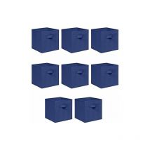 Foldable Storage Boxes,Non-Woven Fabric Storage Box Set,Storage Drawers for Cube Storage Unit,26.5x26.5x28 cm (Navy, Set of 8)